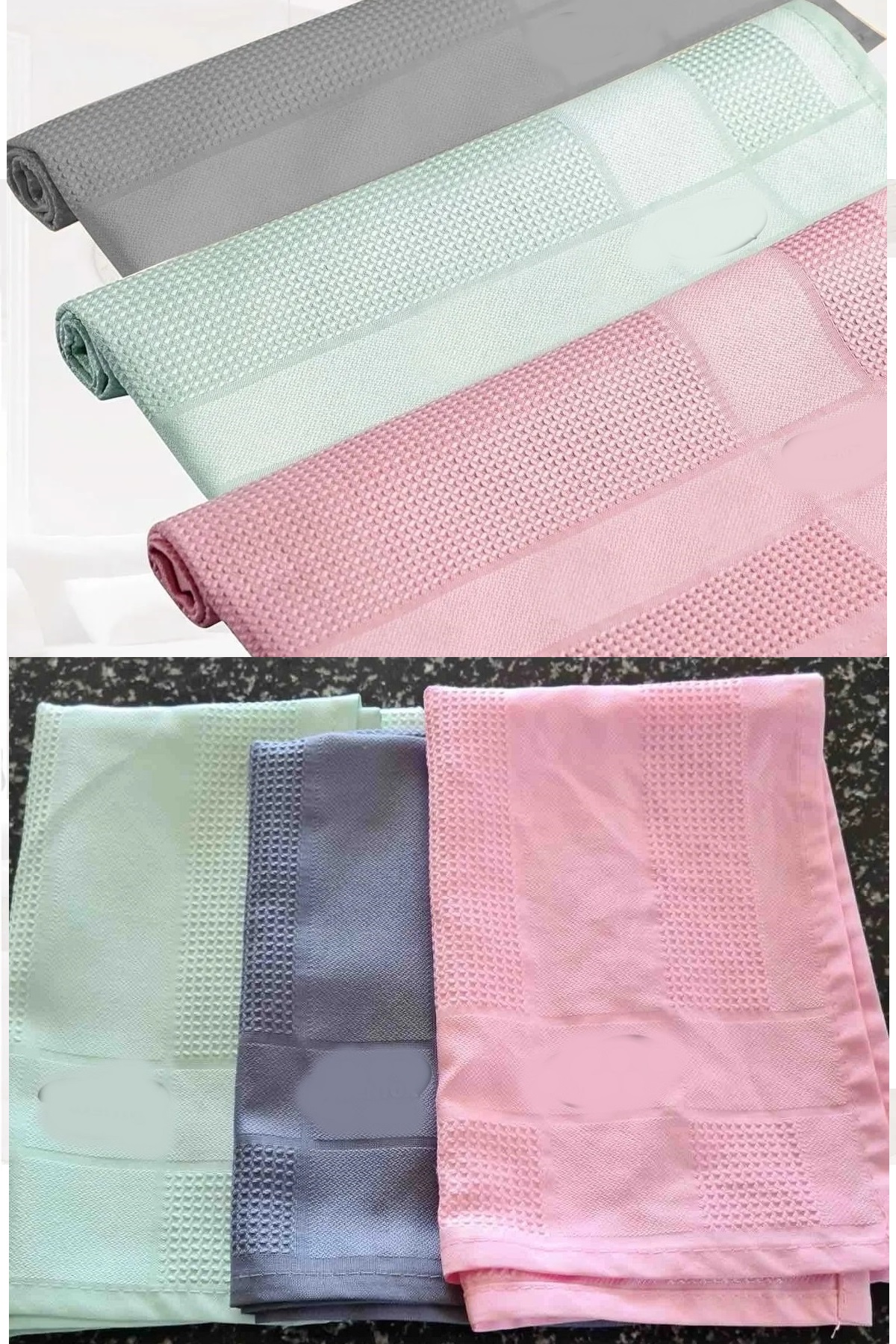 3 Adet Gerçek Mikrofiber Temizlik Bezi (40x60 cm) - İz Bırakmaz Cam Ev Temizlik Bezi - Görsel 4