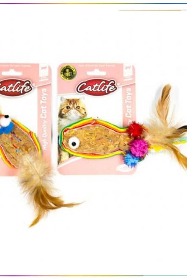 Catlife Meşe Mantarı Kedi Oyuncağı Renkli Püsküllü