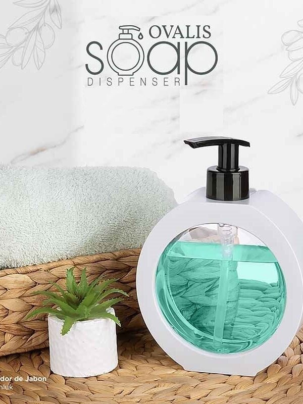 350 ML Tezgah Üstü Oval Banyo  Sıvı Sabunluk  Banyo  Bulaşık Labo Deterjanlık
