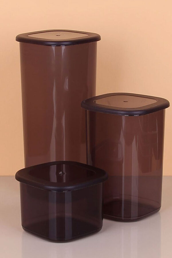 3lü Saklama Kabı - 1750-1200-550ML Koyu Şeffaf