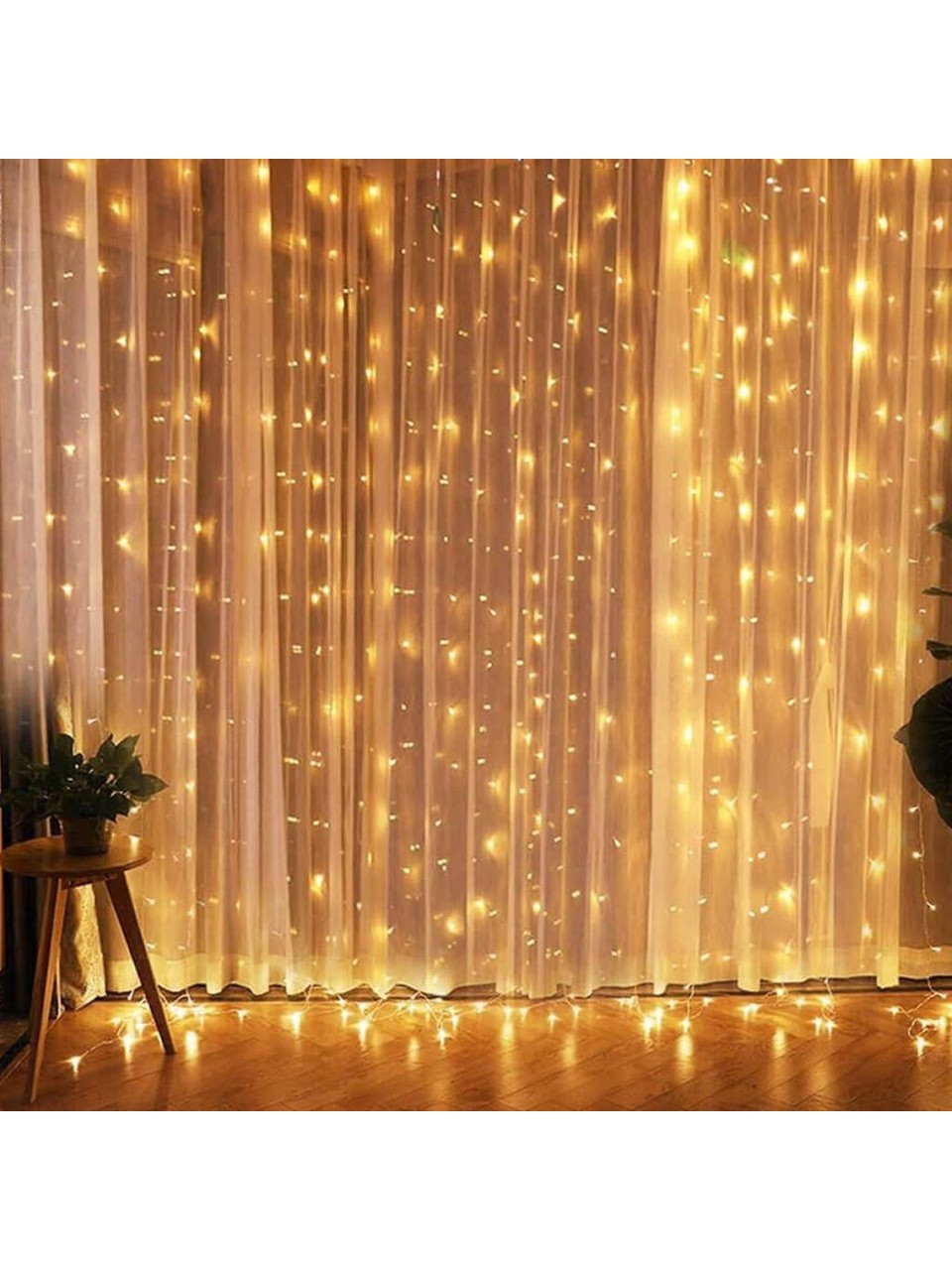 3x2m Premium Perde LED - 8 Fonksiyonlu, Su Geçirmez İç Dış Mekan Teras Dekor Işıkları - Görsel 2