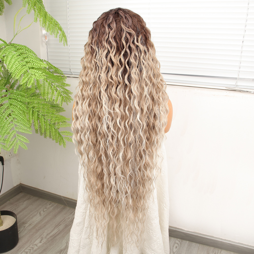Kumral Beyaz Platin Ombre ve Röfleli Fiber Sen Tül Peruk - Görsel 4