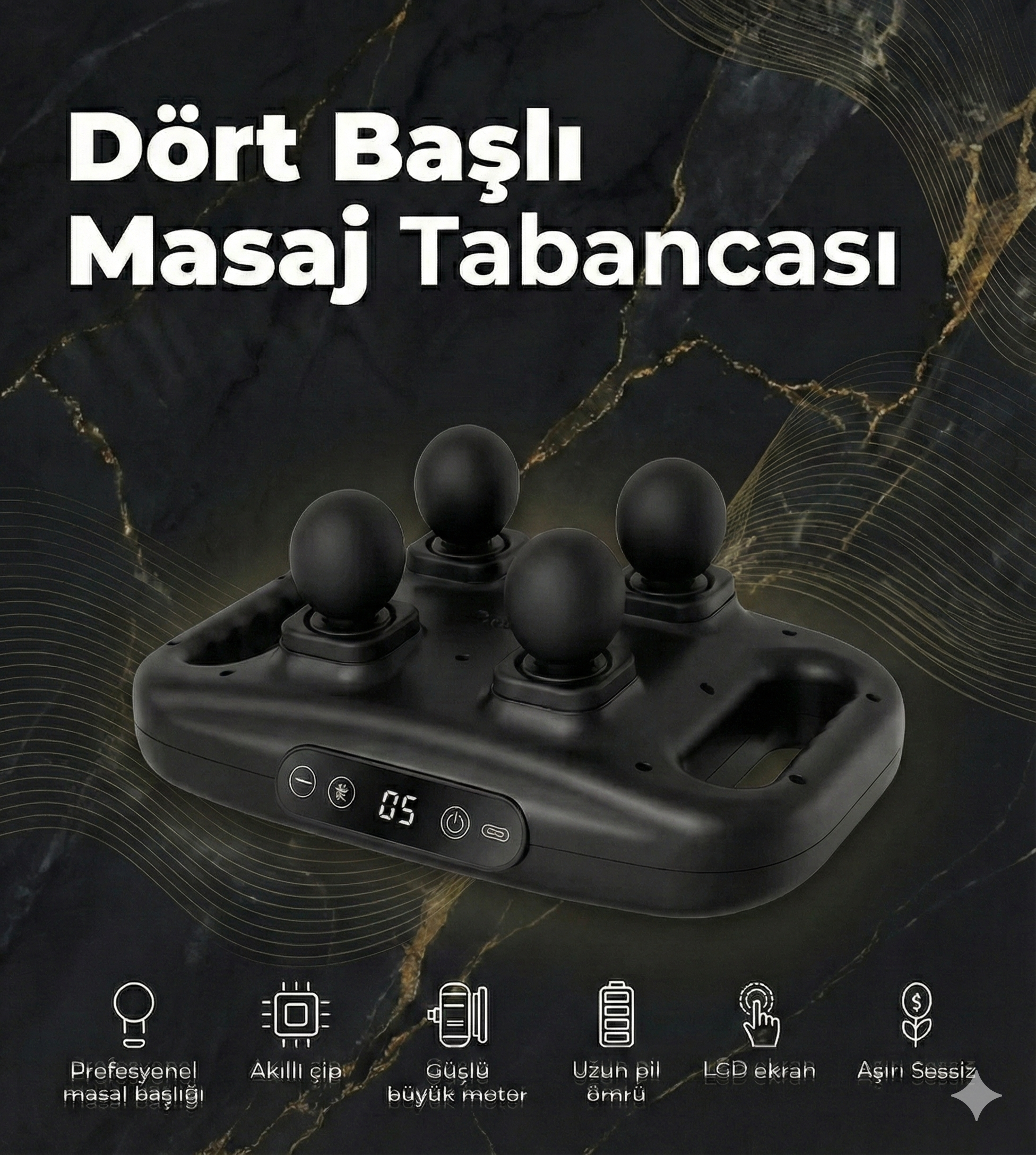 4 Başlıklı Masaj sı - Ergonomik Derin Doku Sırt ve Boyun Masaj Aleti Ağrı ve Sızı - Görsel 4