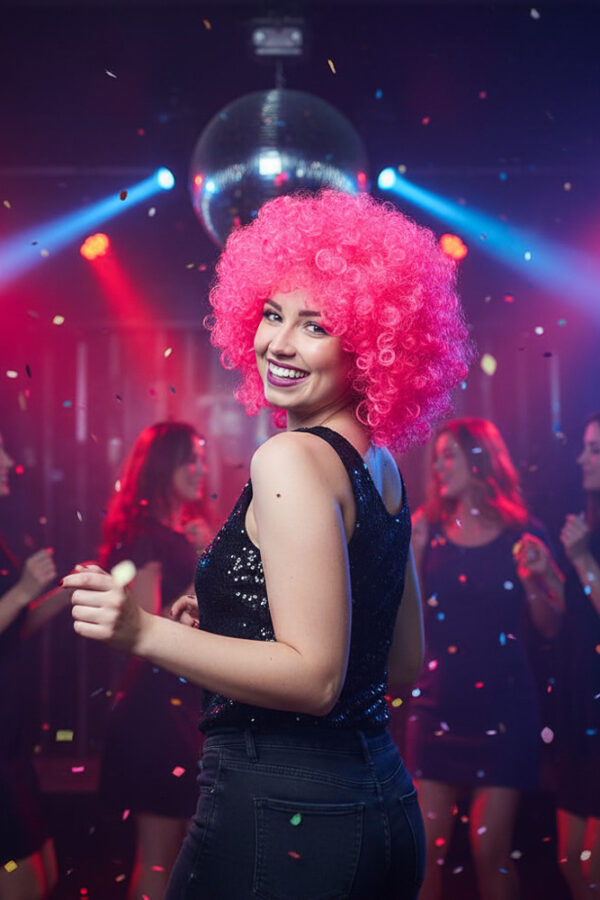 Animasyon Parti Ve Palyaço Peruğu / Neon Pembe