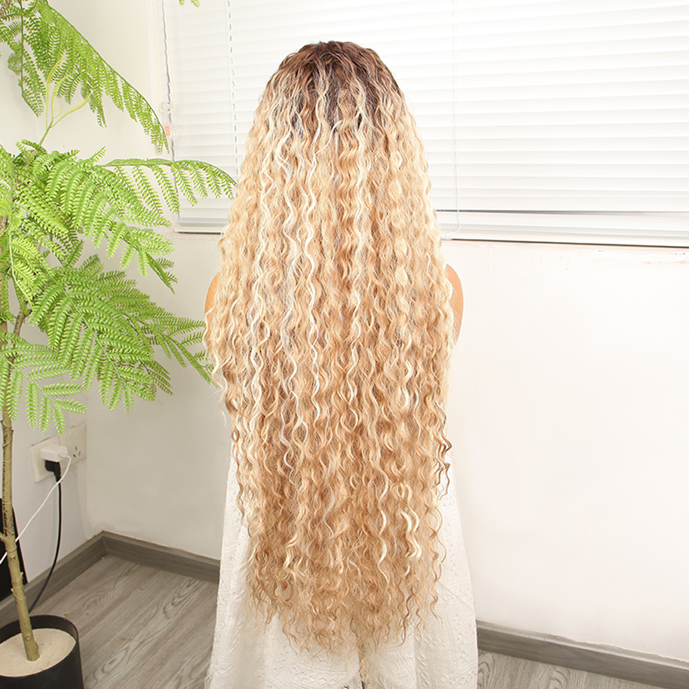 Afro Daa Rus Kumralı Balköpüğü Ombreli Platin Işıltılı Fiber Sen Tül Peruk - Görsel 5
