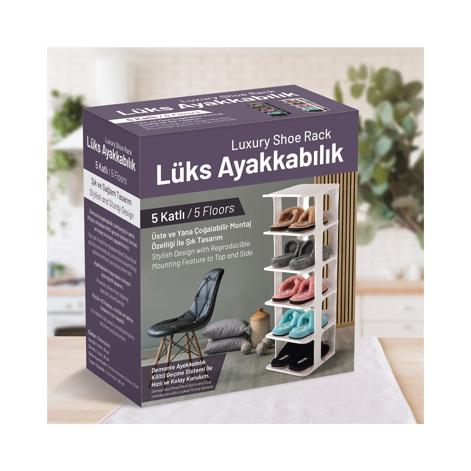 5 Katlı Pratik Ayakkabılık - Ayakkabı Rafı - Görsel 5