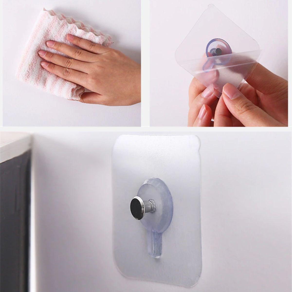 5 Li Yapışkanlı Banyo Raf Tutucu Askı Pin Çok Amaçlı Askısı - Görsel 4