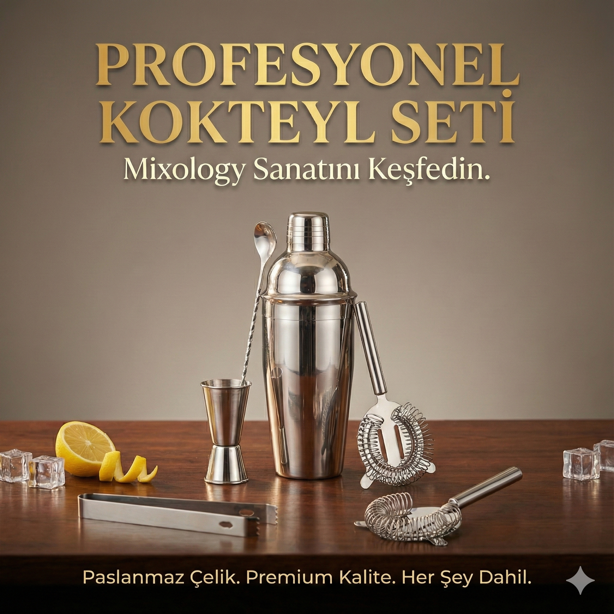 5 Parça Kokteyl Hazırlama Seti 550 Ml - Görsel 2