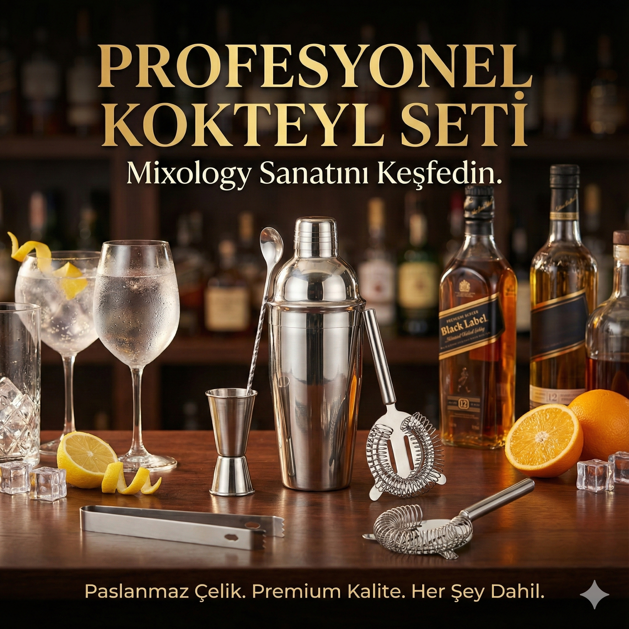 5 Parça Kokteyl Hazırlama Seti 550 Ml - Görsel 3