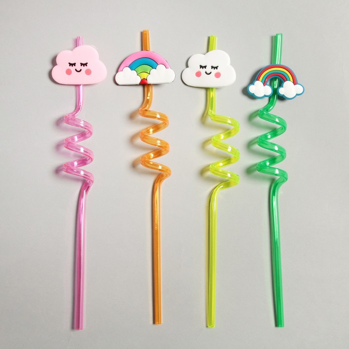 5 Parça Renkli Pipet Seti - Emojili Kokteyl- Çuk Pipeti Temizleme Fırçalı - Görsel 3