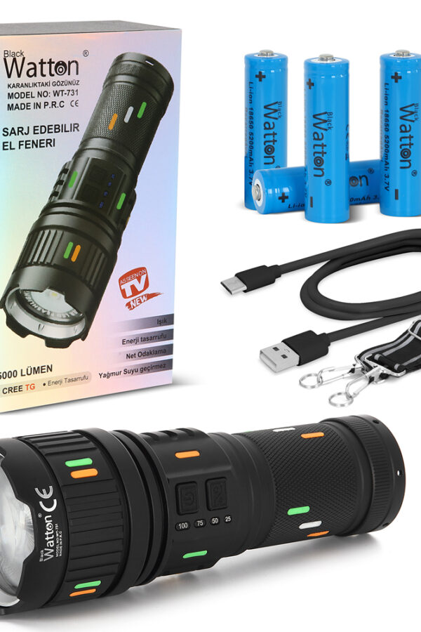 5000 Lümen Cree Tg Led Şarj Göstergeli  Wt-731