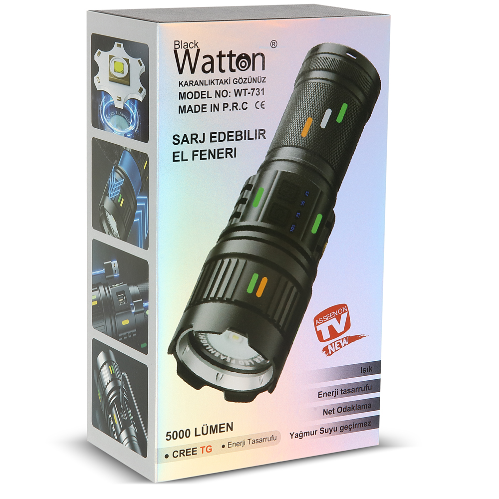 5000 Lümen Cree Tg Led Şarj Göstergeli Wt-731 - Görsel 5