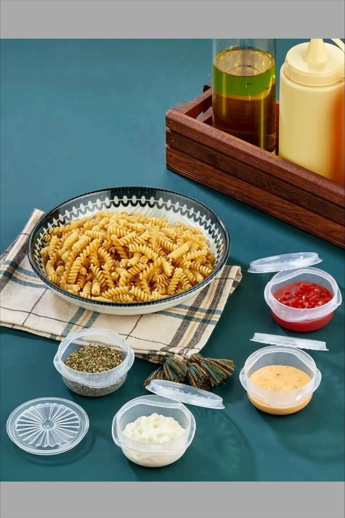 6 lı Yelpaze Kapaklı Şeffaf Mini Sosluk- Ketçap Mayonez Kabı- Yanı Şeker luk - Görsel 2