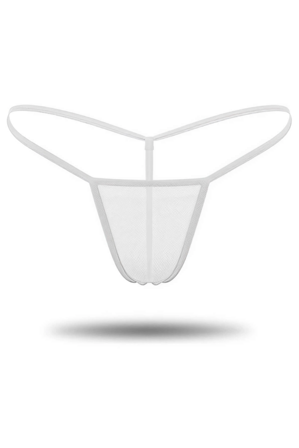 Beyaz Transparan Tül String Tanga TM0368