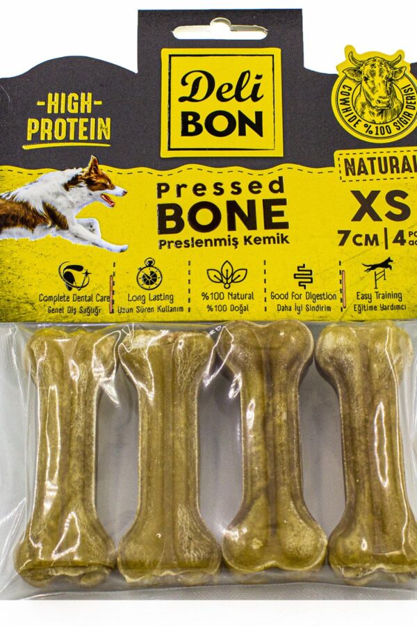Deri Köpek Çiğneti Pres Kemik 4x7cm Natural