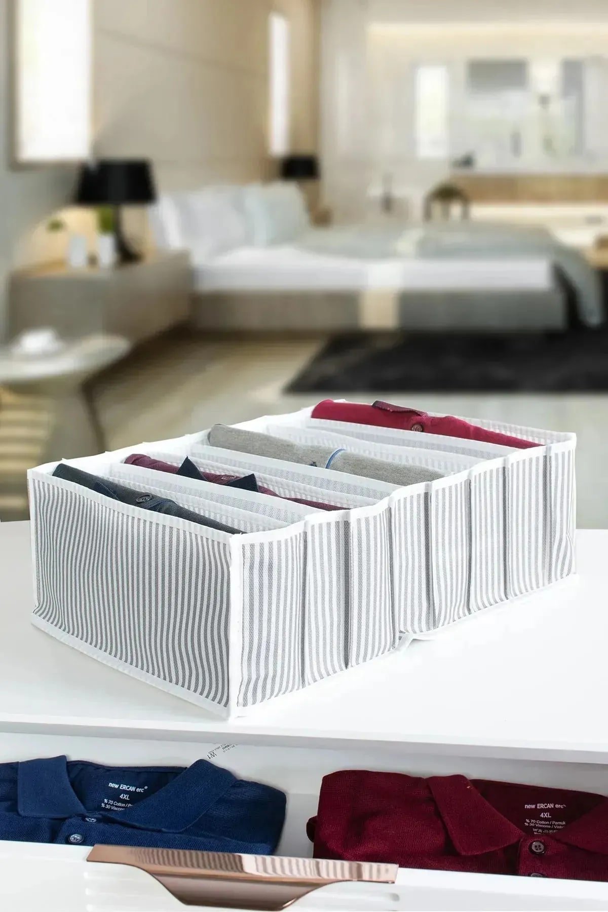 8 Bölmeli XL Pratik Bölmeli Çekmece Düzenleyici Organizer(İç Çamaşırı Krat Çorap Düzenleyici) - Görsel 5