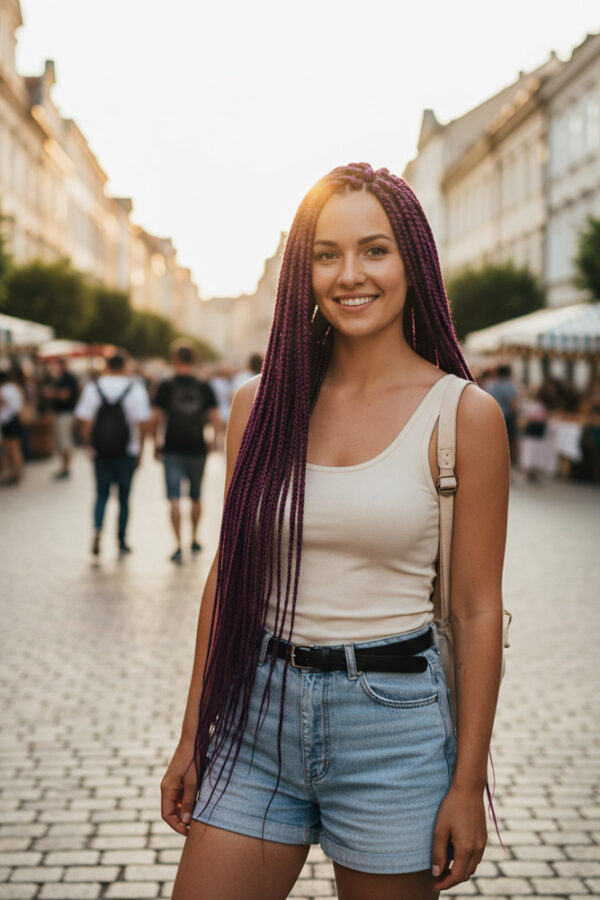 Afrika Örgüsü Ve Rasta İçin Sen  / Mürdüm Moru
