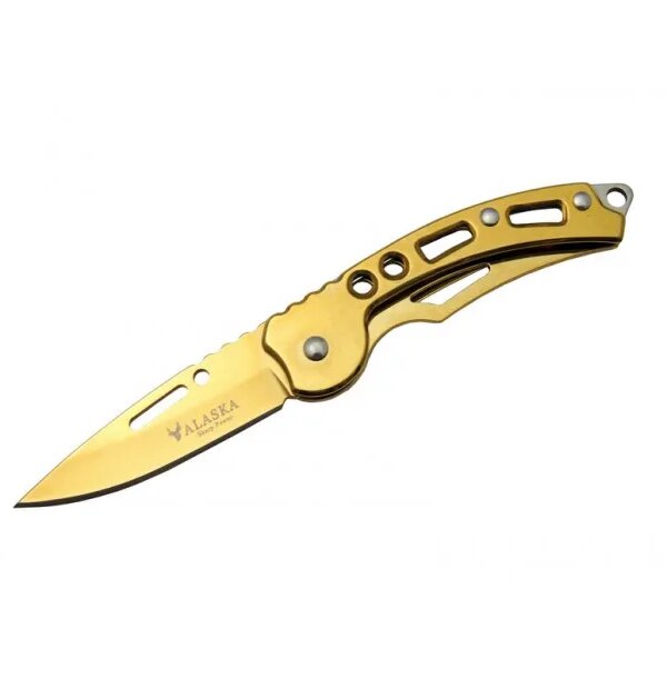 Alaska SDR-10 G Gold Çakı 15 cm Manuel, Kemerlikli