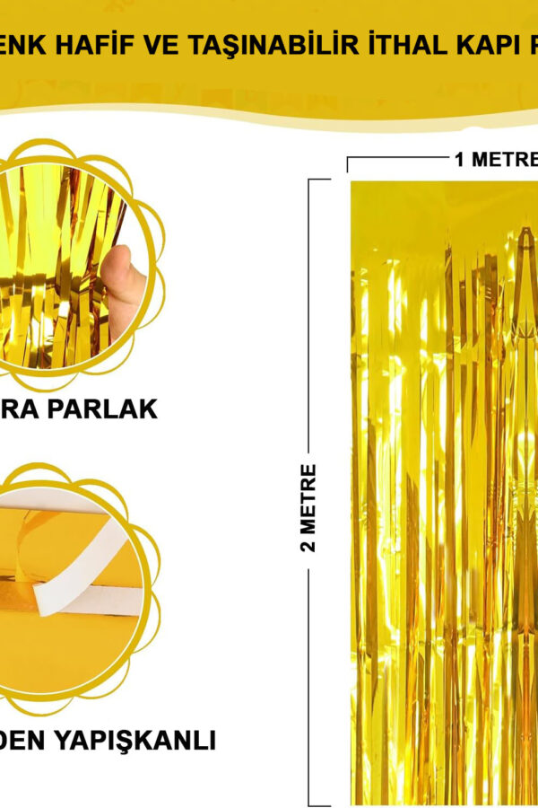 Altın Gold Renk Ekstra Metalize Parlak aklı Arka Fon Perde İthal A Kalite 1x2 Metre