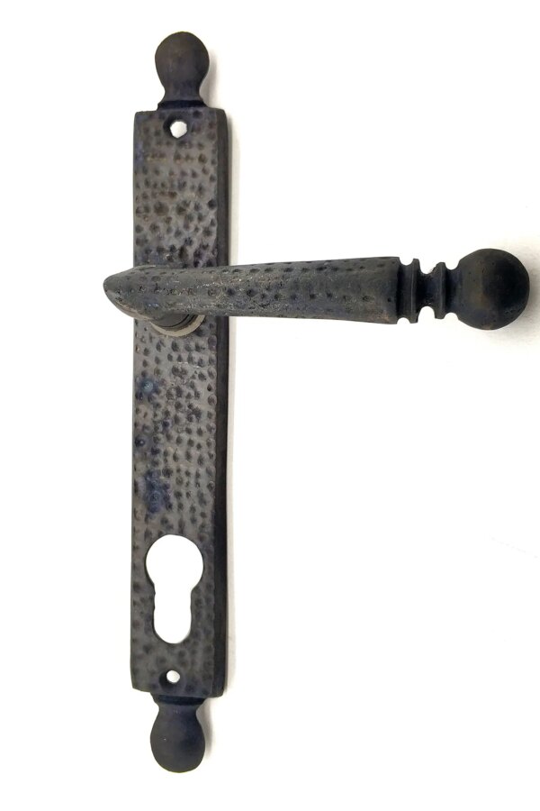 Antika Tarz Dekoratif Pirinç Misket WC Banyo Kapı Kolu - 245x34 mm, Oksit