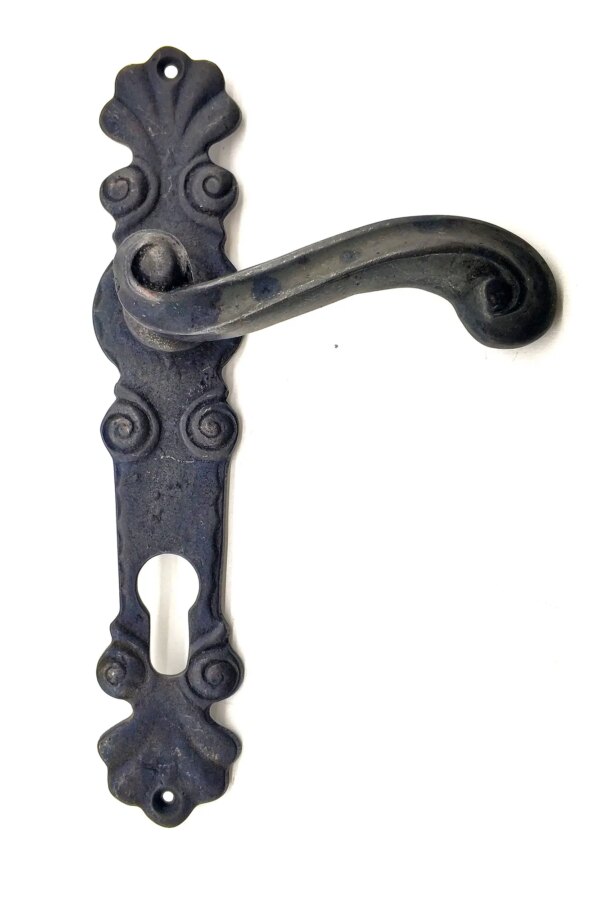 Antika Tarz Dekoratif Pirinç Okyanus Yale Kapı Kolu - 230x46 mm, Oksit