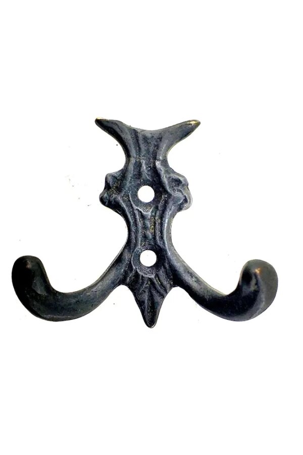 Antika Tarz Dekoratif Pirinç K Çiftli Askı - 50x55mm, Oksit