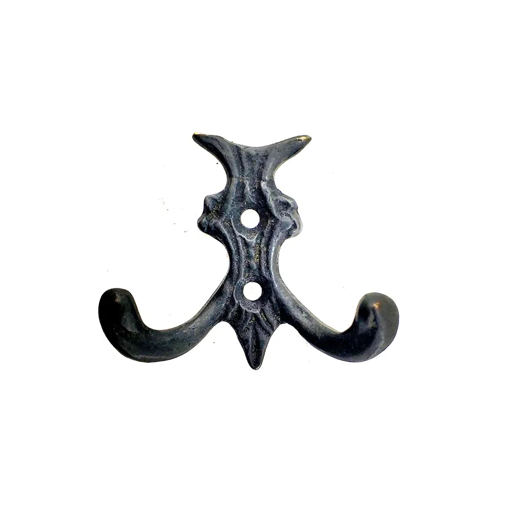 Antika Tarz Dekoratif Pirinç K Çiftli Askı - 50x55mm, Oksit