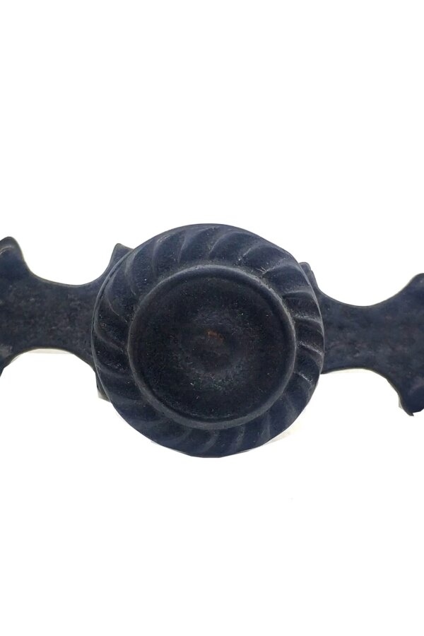 Antika Tarz Dekoratif Pirinç Çizgili Düğme - 35x100 mm, Büyük, Oksit