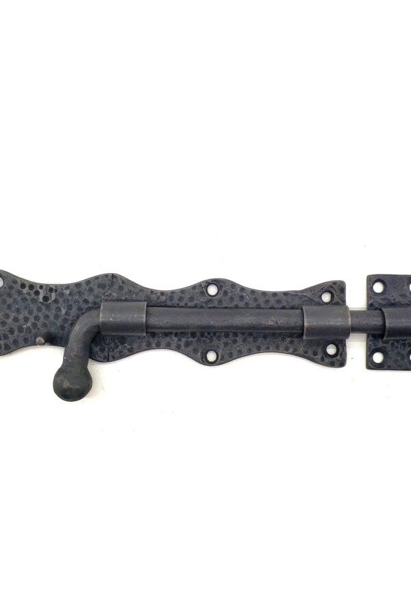 Antika Tarz Dekoratif Pirinç Dövme Kapı Sürgüsü - 20cm, Oksit