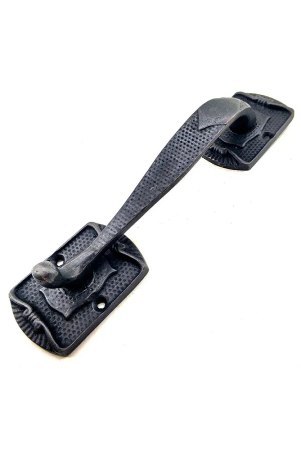 Antika Tarz Dekoratif Pirinç Ayak Tip Büyük Kapı Çekme Kolu - 220x50mm, Oksit