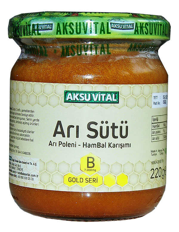 Arı Sütü Polen Bal Karışımı B 7.000 Mg Gold Seri 220 Gr