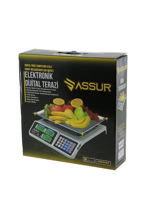 BÜYÜK DİJİTAL KARPUZ TERAZİ TARTI 40KG/2GR 7 FİYAT HAFIZASI FİŞ ŞARJLI ACS-809T