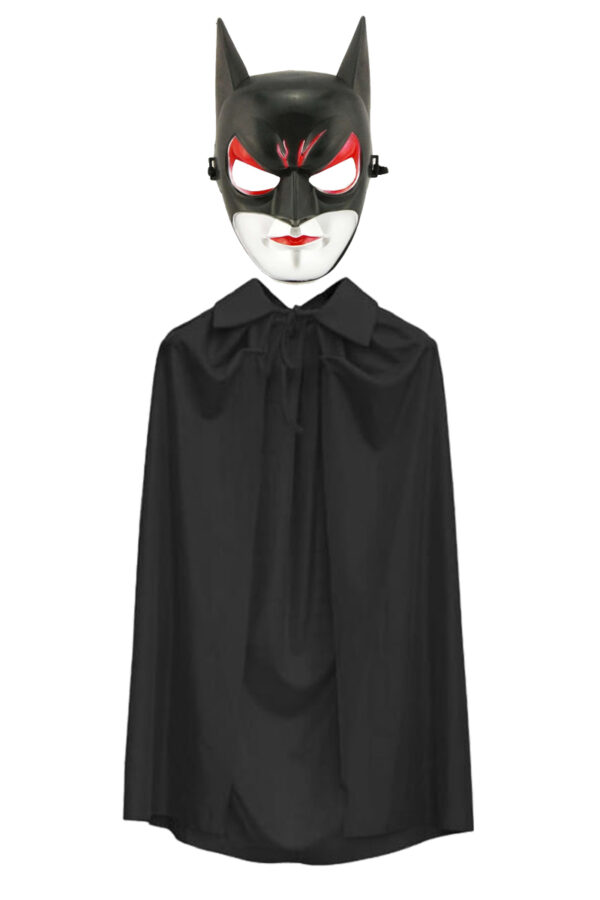 Batman si Cat Woman ve Batman Pelerini 90 cm Siyah Renk Set