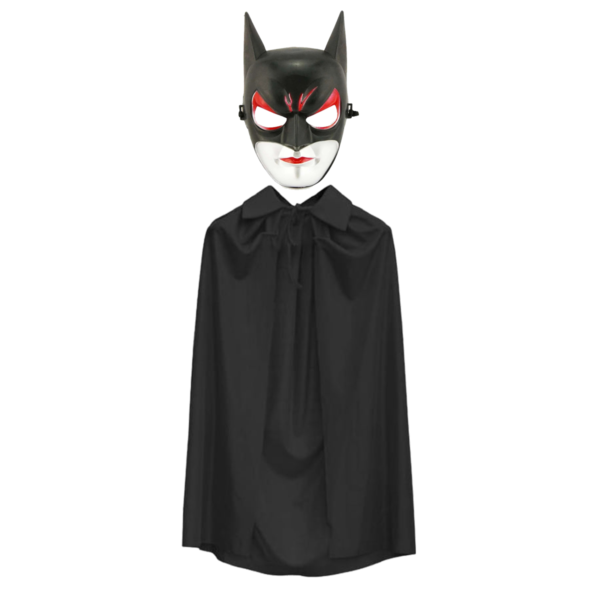 Batman si Cat Woman ve Batman Pelerini 90 cm Siyah Renk Set