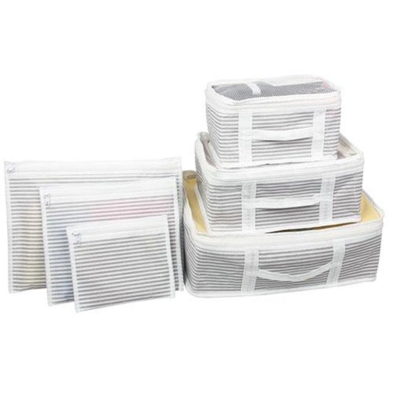 Bul İçi Düzenleyici Valiz Organizer 6 lı Set - Çizgili