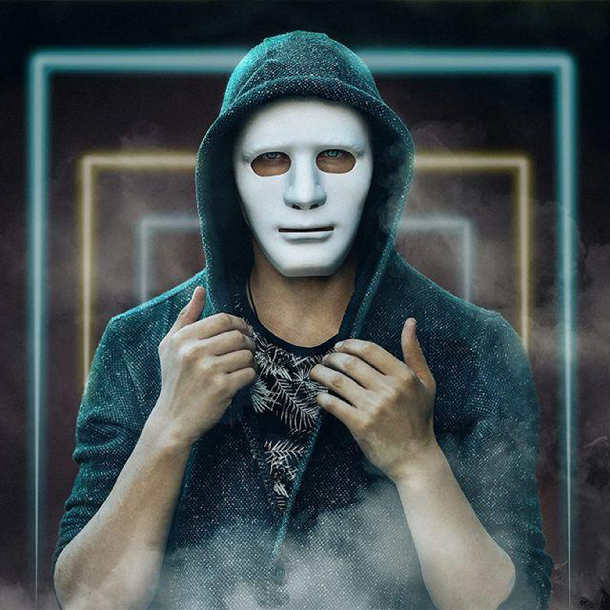 Beyaz Renk Hip Hop Anonim Jabbawkeez Dans si 18x19 cm - Görsel 2