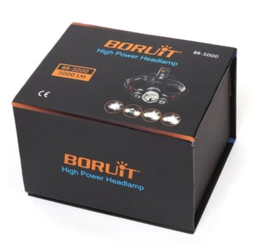 Boruit T6 Kafa Feneri 5000 Lumens 3Xcree Xm-T6+2R5 Lamba Led Kamp Lambası - Görsel 2