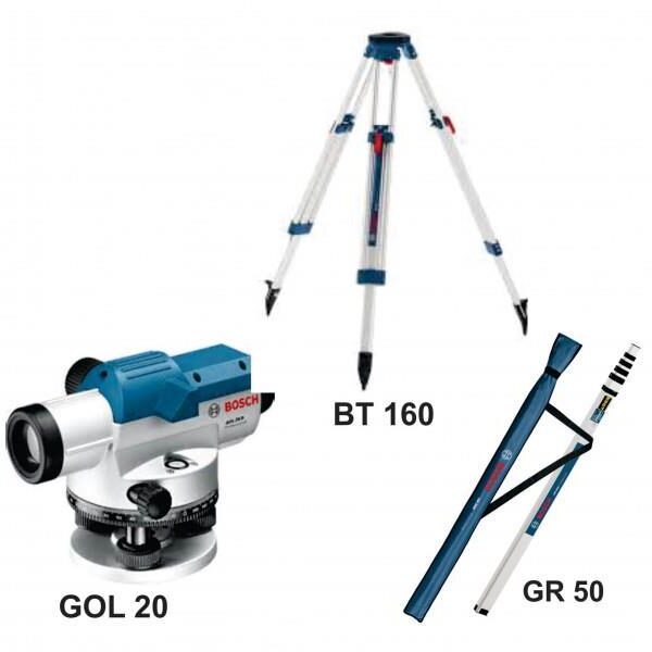 GOL 20 D+BT 160 Tripod+GR 500 Mira 100 Metre Optik Nivelman