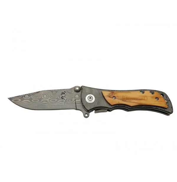 Browning 2-32 Damascus Çakı 20 cm Manuel, Kemerlikli