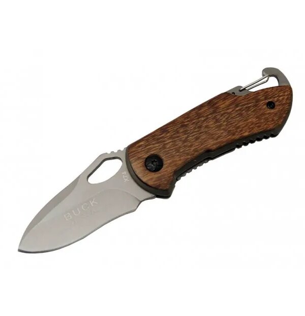 Buck X74 Çakı Ahşap 15 cm Manuel, Kemerlikli