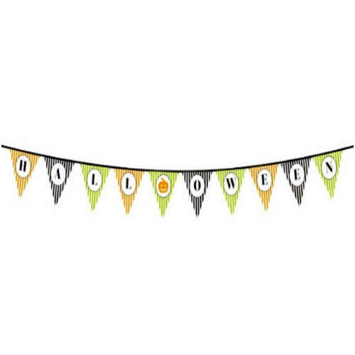 Cadılar Bayramı Kabak Temalı Halloween Yazılı Banner Süs Flama 3 Metre - Görsel 2
