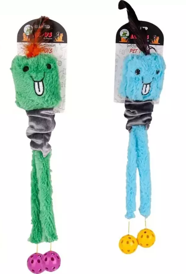 Uzayabilen Peluş Toplu Yaylı Kedi Köpek  Oyuncağı Çeşitli Renklerde 45 cm