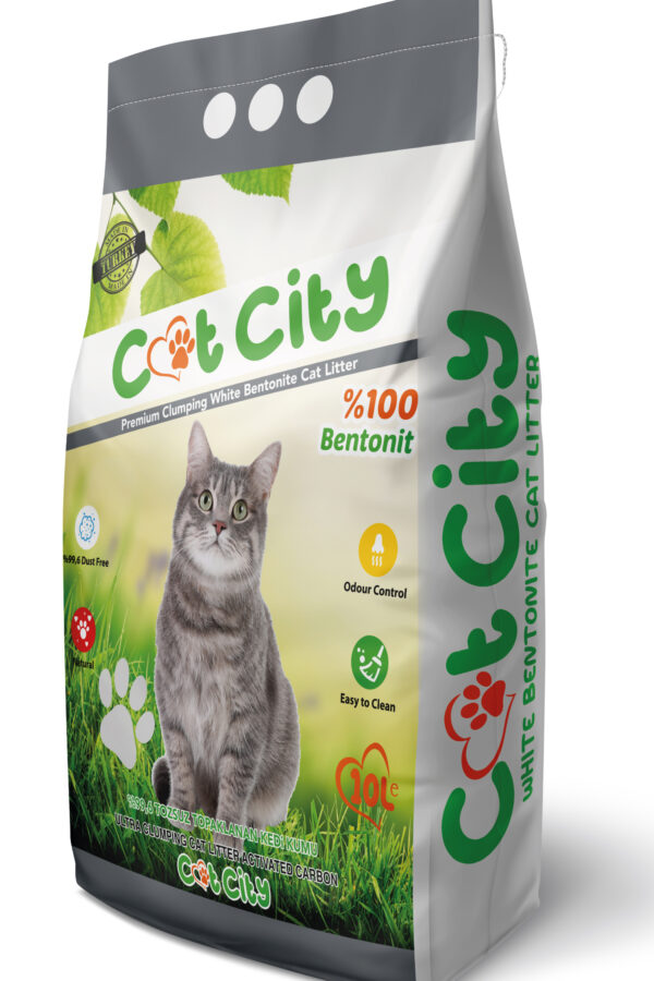 Doğal Topaklanan Kedi Kumu 10 Lt Aktif Karbonlu
