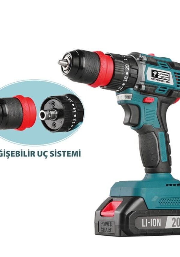 1350 Akülü Vidalama Makinesi 20 V 2,0 Ah