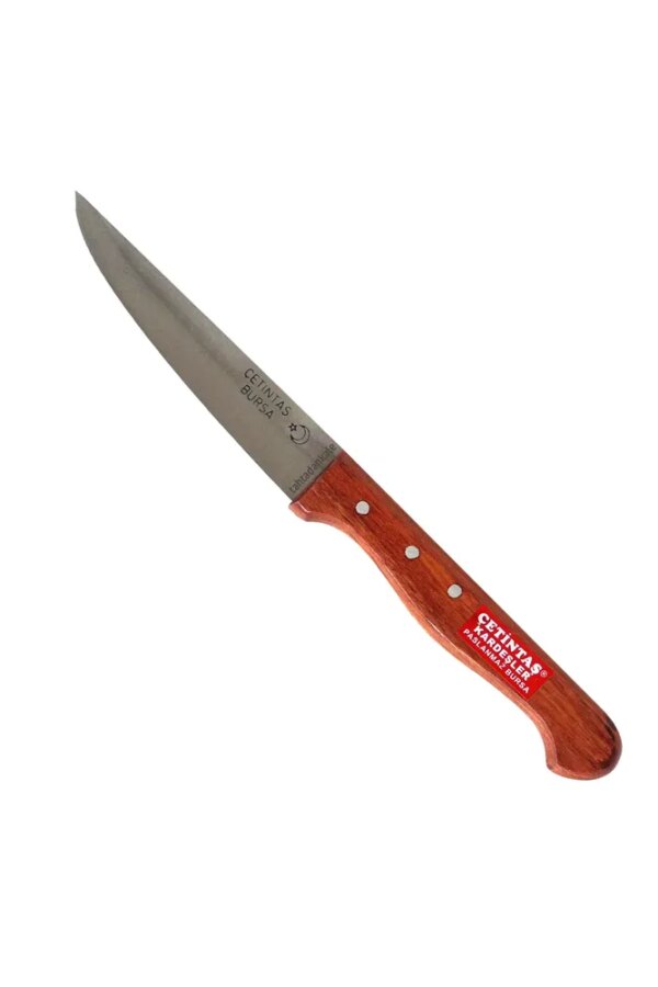Çetintaş Paslanmaz Bursa Sebze Bıçağı 12 cm, Ahşap  Sap