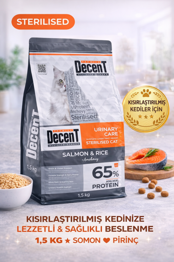 Decent  Urinary Care lı ve Pirinçli Kısırlaştırılmış Kedi sı 1.5 Kg