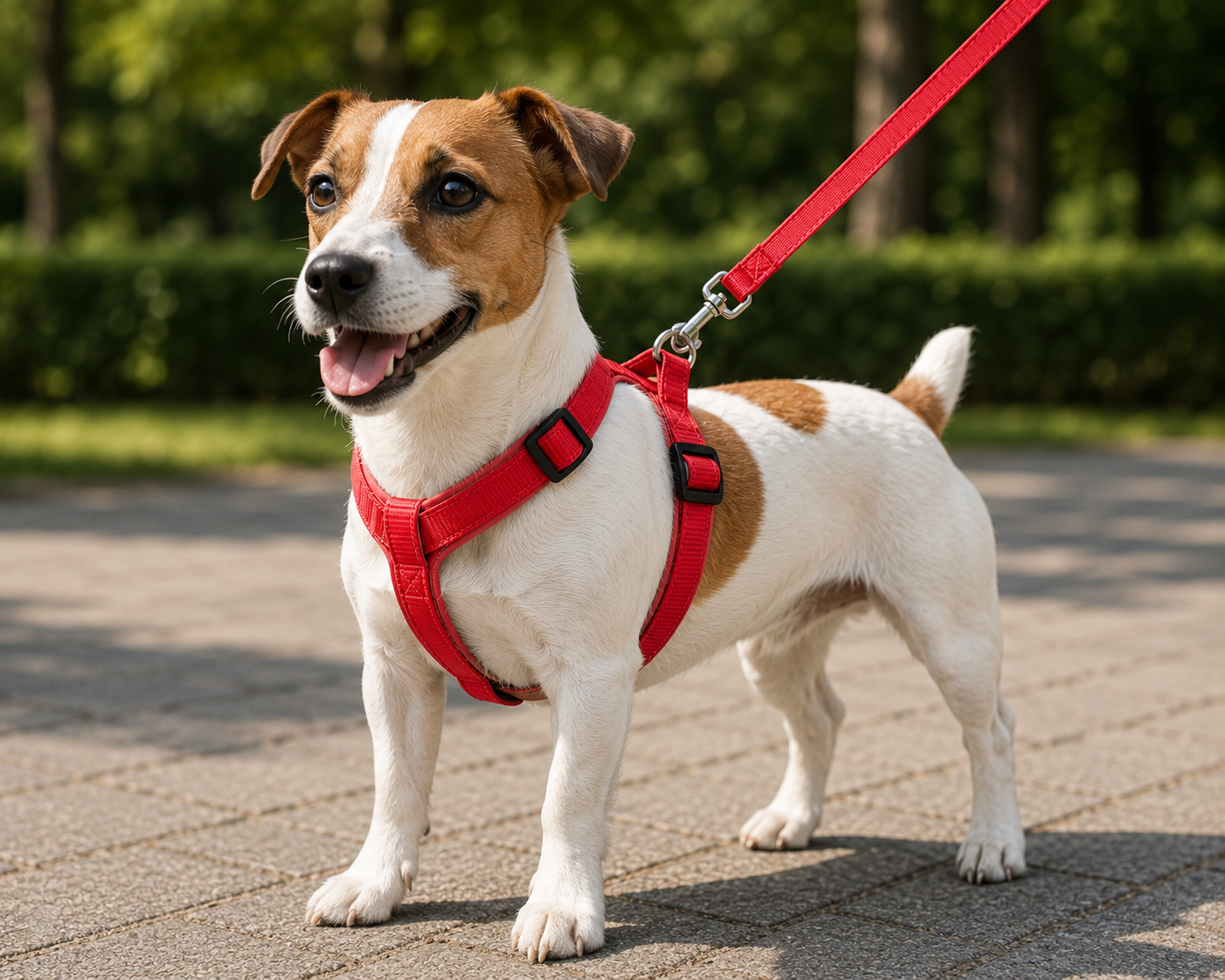 Gezdirme Kayışlı Dokuma Köpek Göğüs Tasma Seti 32*47-110 cm Kırmızı - Görsel 2