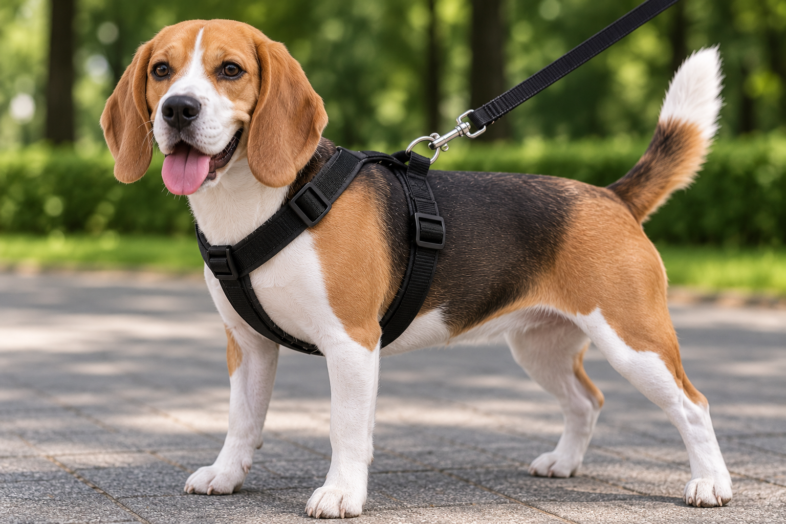 Gezdirme Kayışlı Dokuma Köpek Göğüs Tasma Seti 32*47-110 cm Siyah - Görsel 2