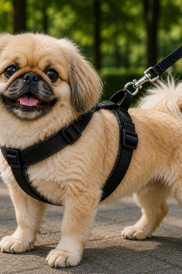 Gezdirme Kayışlı Dokuma Köpek Göğüs Tasma Seti 32*47-110 cm Siyah