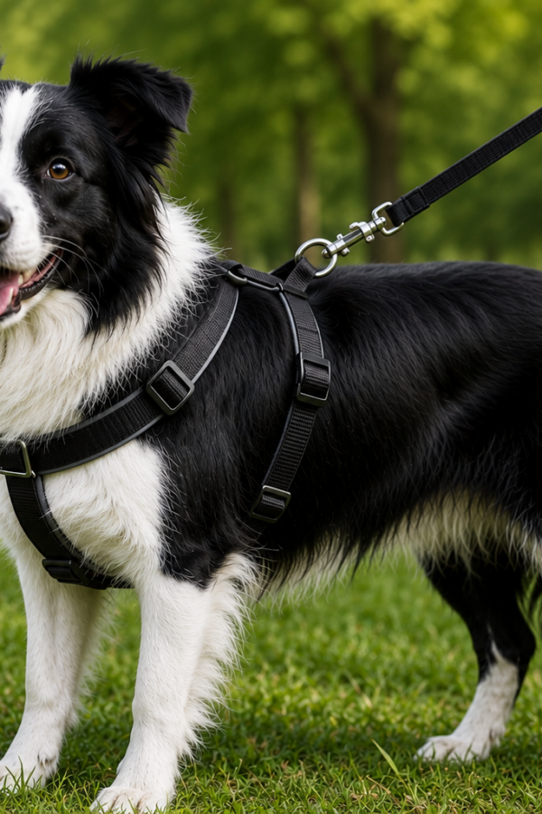 Gezdirme Kayışlı Dokuma Köpek Göğüs Tasma Seti 40*60-110 cm Siyah